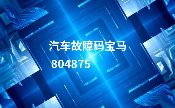 汽车故障码宝马 804875